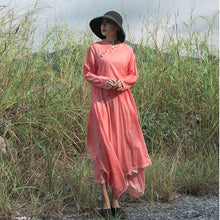Load image into Gallery viewer, SOOMODA Irregular Vintage Button Dress
