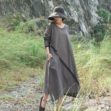 Load image into Gallery viewer, SOOMODA Women Patchwork Dress O-Neck Long Sleeve