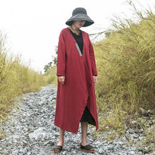 Load image into Gallery viewer, SOOMODA V-neck Wide-waisted Solid Long Trench Coat