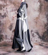 Load image into Gallery viewer, SOOMODA Vintage Patchwork Plaid Stitch Trench