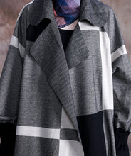 Load image into Gallery viewer, SOOMODA Vintage Patchwork Plaid Stitch Trench