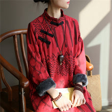 Load image into Gallery viewer, SOOMODA Women Vintage Winter Dress Chinese Style
