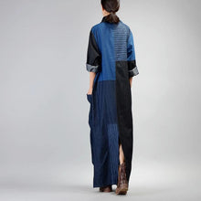 Load image into Gallery viewer, Women Autumn Denim Patchwork Pencil Dress