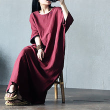 Load image into Gallery viewer, SOOMODA Women Plus Size Cotton Linen Dress
