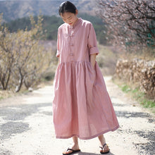Load image into Gallery viewer, SOOMODA Long Sleeve Pockets  Loose Maxi Dresses