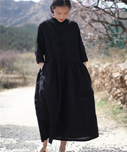 Load image into Gallery viewer, SOOMODA Long Sleeve Pockets  Loose Maxi Dresses