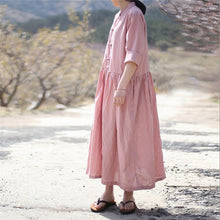 Load image into Gallery viewer, SOOMODA Long Sleeve Pockets  Loose Maxi Dresses