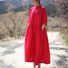 Load image into Gallery viewer, SOOMODA Long Sleeve Pockets  Loose Maxi Dresses