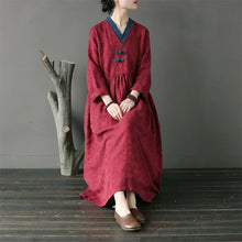 Load image into Gallery viewer, SOOMODA New Vintage V-Neck High Waist Robe