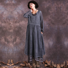 Load image into Gallery viewer, SOOMODA Full Sleeve Fold Patchwork O-Neck Dress