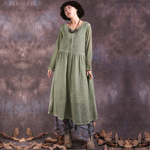 Load image into Gallery viewer, SOOMODA Full Sleeve Fold Patchwork O-Neck Dress