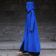 Load image into Gallery viewer, SOOMODA Linen Long Sleeve Hooded Trench Coat