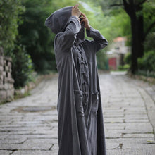Load image into Gallery viewer, SOOMODA Linen Long Sleeve Hooded Trench Coat