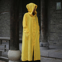Load image into Gallery viewer, SOOMODA Linen Long Sleeve Hooded Trench Coat