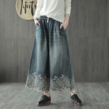 Load image into Gallery viewer, SOOMODA Embroidery Pockets Loose Full Length Pants