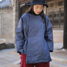 Load image into Gallery viewer, SOOMODA Women Denim Parkas Blue Belt Coats