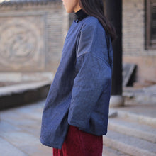 Load image into Gallery viewer, SOOMODA Women Denim Parkas Blue Belt Coats