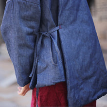 Load image into Gallery viewer, SOOMODA Women Denim Parkas Blue Belt Coats