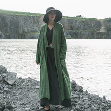 Load image into Gallery viewer, SOOMODA Women Bandage Trench Cotton Linen Vintage Coats