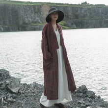 Load image into Gallery viewer, SOOMODA Women Bandage Trench Cotton Linen Vintage Coats