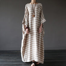 Load image into Gallery viewer, SOOMODA Vintage Batwing Sleeve Striped Dress