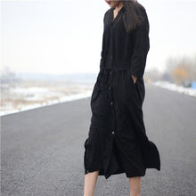 Load image into Gallery viewer, SOOMODA Button Long Sleeve Maxi Dresses