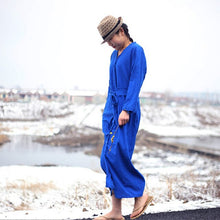 Load image into Gallery viewer, SOOMODA Button Long Sleeve Maxi Dresses