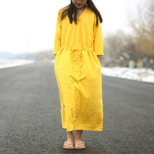 Load image into Gallery viewer, SOOMODA Button Long Sleeve Maxi Dresses