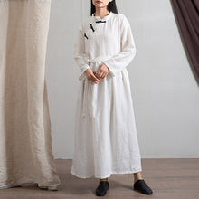 Load image into Gallery viewer, SOOMODA Women Chinese Style Robes Button Maxi Dress