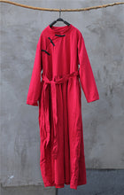 Load image into Gallery viewer, SOOMODA Women Chinese Style Robes Button Maxi Dress