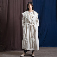 Load image into Gallery viewer, SOOMODA Hooded Linen Bandage Trench Coats