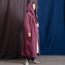 Load image into Gallery viewer, SOOMODA Hooded Linen Bandage Trench Coats