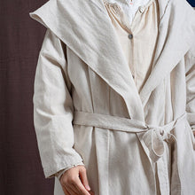 Load image into Gallery viewer, SOOMODA Hooded Linen Bandage Trench Coats