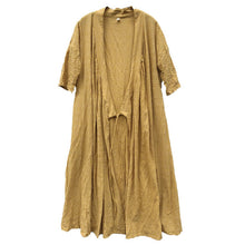 Load image into Gallery viewer, SOOMODA Half Sleeve V-Neck Loose Vintage Tie Dress