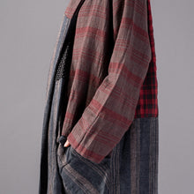 Load image into Gallery viewer, SOOMODA Vintage Plaid Patchwork Long Loose Dress