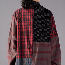 Load image into Gallery viewer, SOOMODA Vintage Plaid Patchwork Long Loose Dress