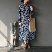 Load image into Gallery viewer, SOOMODA Vintage Dress White And Blue Chinese Style