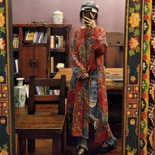Load image into Gallery viewer, SOOMODA Mid-calf O-neck Retro Cotton Dress